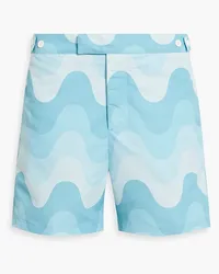 Frescobol Carioca Short-length printed swim shorts - Blue Blue