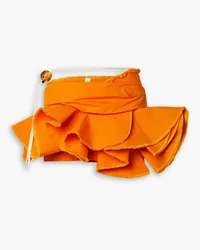 Jacquemus Artichaut ruffled frayed cotton-canvas mini skirt - Orange Orange