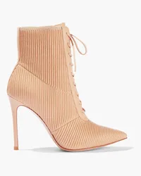 Gianvito Rossi Zina lace-up quilted leather ankle boots - Neutral Neutral