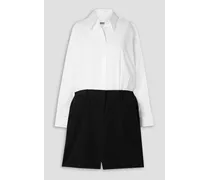 Cotton-poplin and twill mini shirt dress - Black