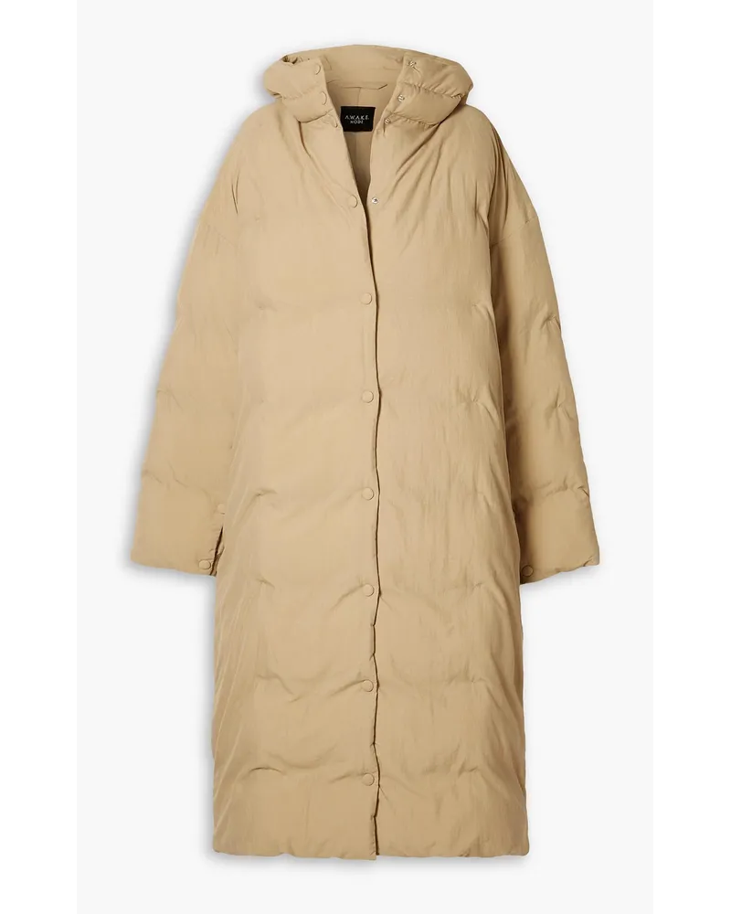 A.W.A.K.E. Oversized quilted shell hooded coat - Neutral Neutral