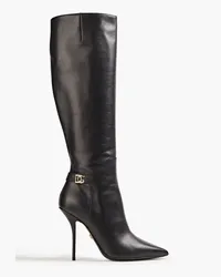 Dolce & Gabbana Logo-embellished leather knee boots - Black Black