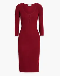 mason by michelle mason Cutout ribbed-knit dress - Burgundy Burgundy