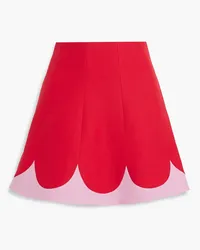 Valentino Garavani Two-tone wool and silk-blend crepe mini skirt - Red Red