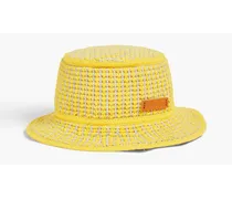 Crochet-knit bucket hat - Yellow