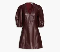 Leather mini dress - Brown