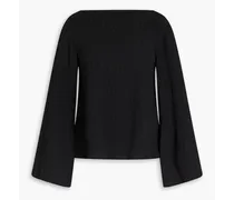 Pleated crepe blouse - Black
