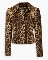 Dolce & Gabbana Cropped leopard-print crepe jacket - Animal print Animal