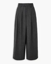 Sea Lucas pleated herringbone tweed wide-leg pants - Gray Gray