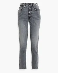 SLVRLAKE Beatnik distressed faded mid-rise slim-leg jeans - Gray Gray