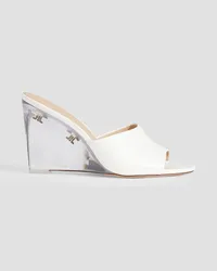 Veronica Beard Dali leather wedge mules - White White