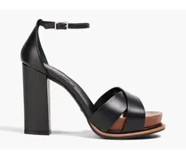 Leather platform sandals - Black