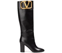 VLOGO leather knee boots - Black