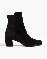 Stuart Weitzman Suede and stretch-jersey ankle boots - Black Black