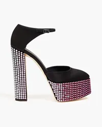 Giuseppe Zanotti Bebe crystal-embellished satin platform pumps - Black Black