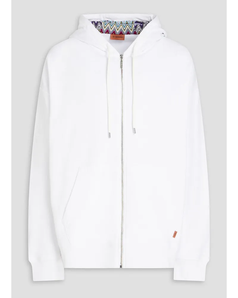 Missoni Appliquéd French cotton-terry zip-up hoodie - White White