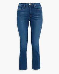 Frame Denim Le High Straight distressed mid-rise straight-leg jeans - Blue Blue