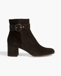 Gianvito Rossi Lucas buckled corduroy ankle boots - Black Black