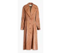 Ettienne coated twill raincoat - Brown
