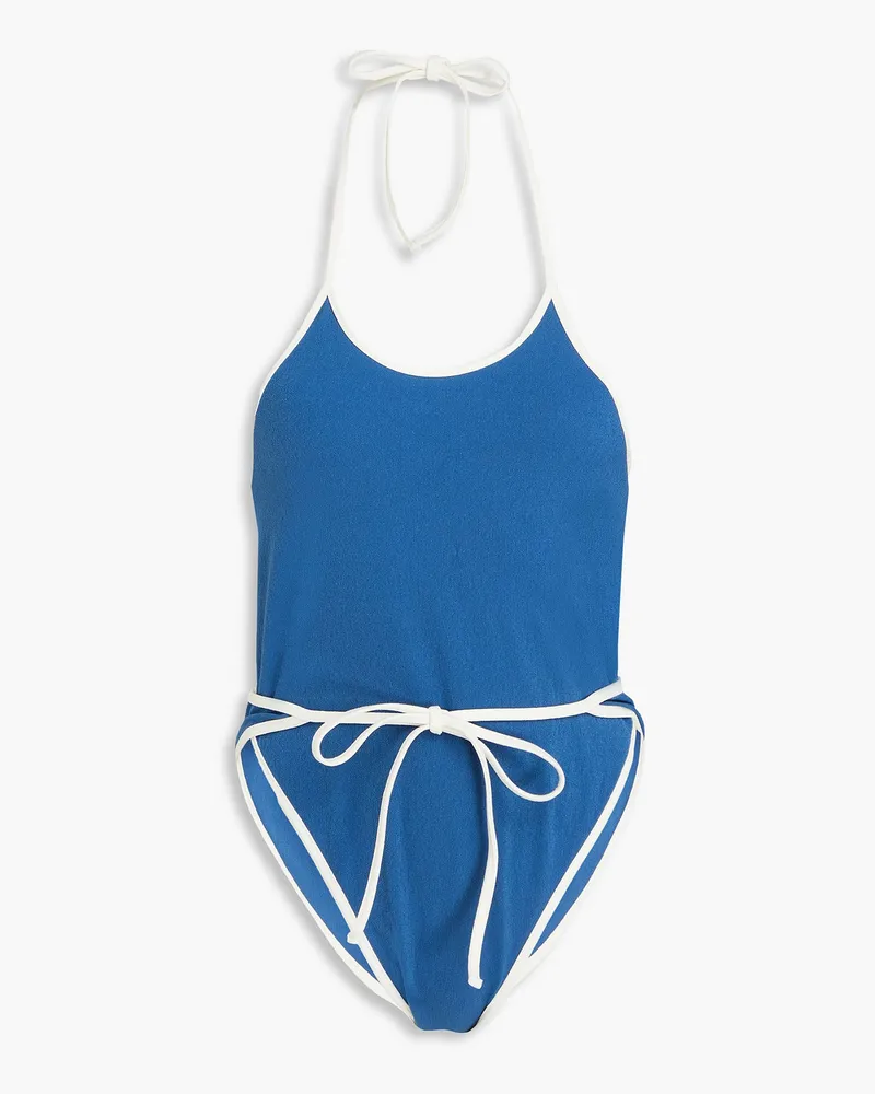 Lisa Marie Fernandez Halterneck wrap swimsuit - Blue Blue