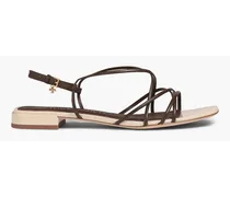 Penelope patent-leather sandals - Brown
