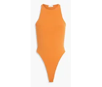 Pierce cutout stretch-knit bodysuit - Orange