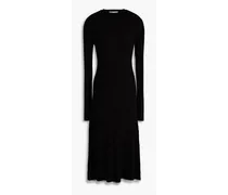 Ribbed modal-blend jersey midi dress - Black