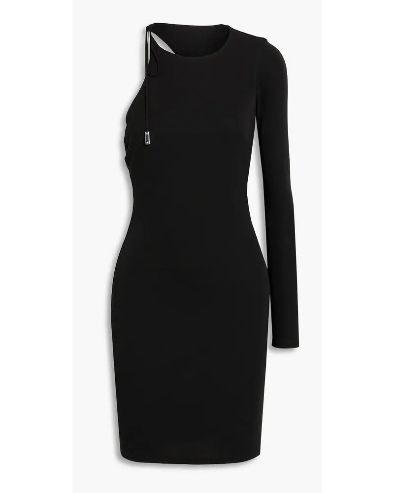 Halston Kayleigh one-sleeve cutout jersey mini dress - Black Black