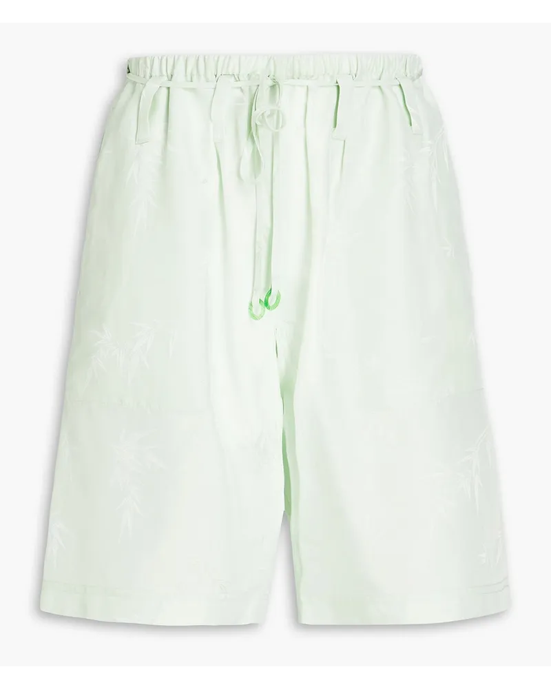 Alexander Wang Satin-jacquard shorts - Green Green