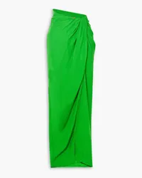 GAUGE81 Paita wrap-effect gathered silk maxi skirt - Green Green