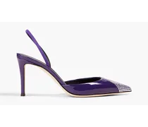 Henriette Strass crystal-embellished patent-leather pumps - Purple