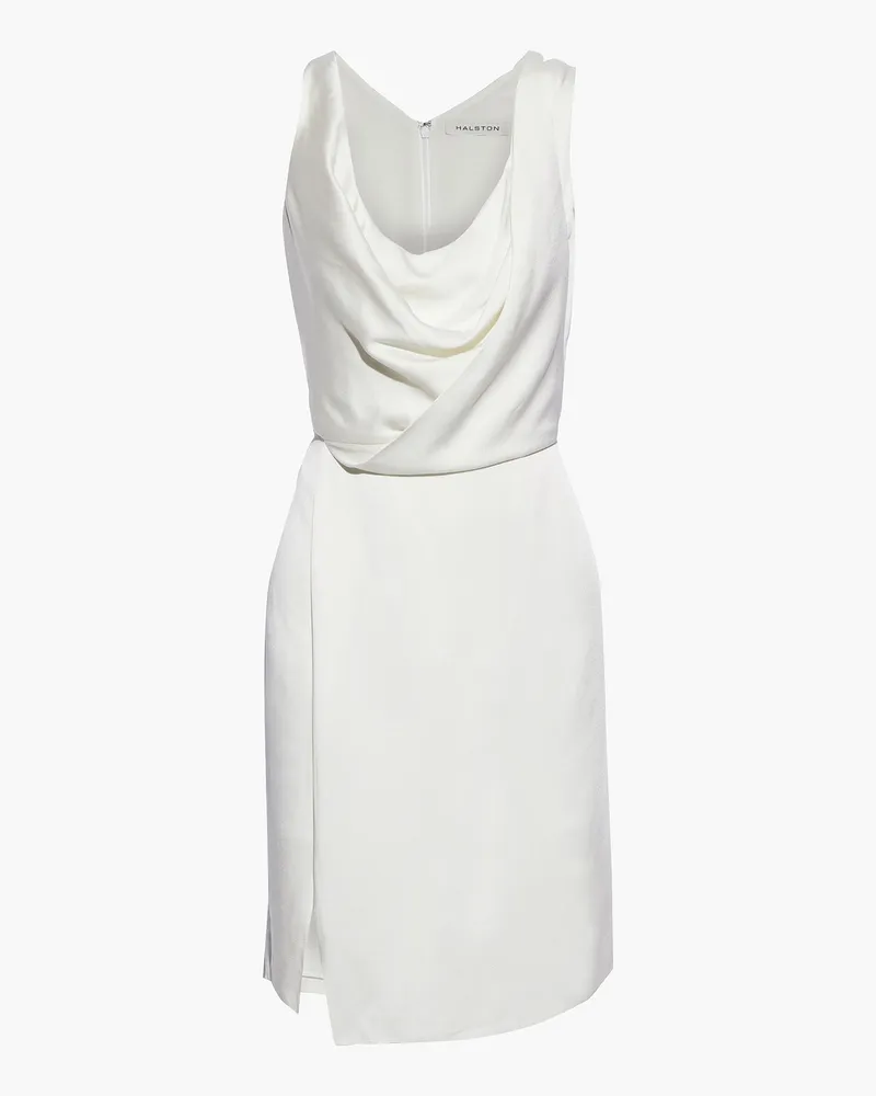 Halston Cutout draped satin mini dress - White White