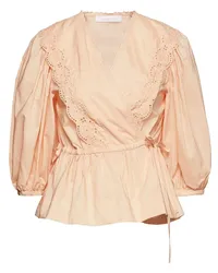 See by Chloé Broderie anglaise cotton wrap top - Orange Orange