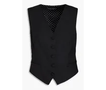Polka-dot wool-blend vest - Black