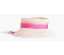Kayla grosgrain-trimmed hemp-blend visor - Pink