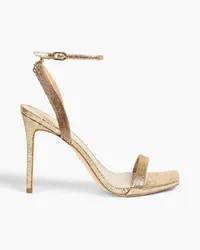 Sam Edelman Ophelia embellished metallic lizard-effect leather sandals - Metallic Metallic