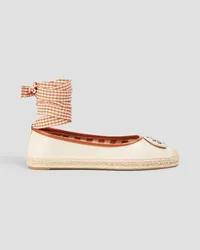 Tory Burch Minnie embellished leather espadrilles - White White