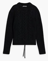 Cecilie Bahnsen Cutout cable-knit wool and alpaca-blend sweater - Black Black