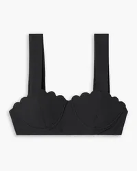 Marysia North scalloped stretch-crepe underwired bikini top - Black Black