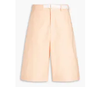 Belted cotton-twill shorts - Orange