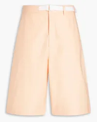 Kitsuné Belted cotton-twill shorts - Orange Orange