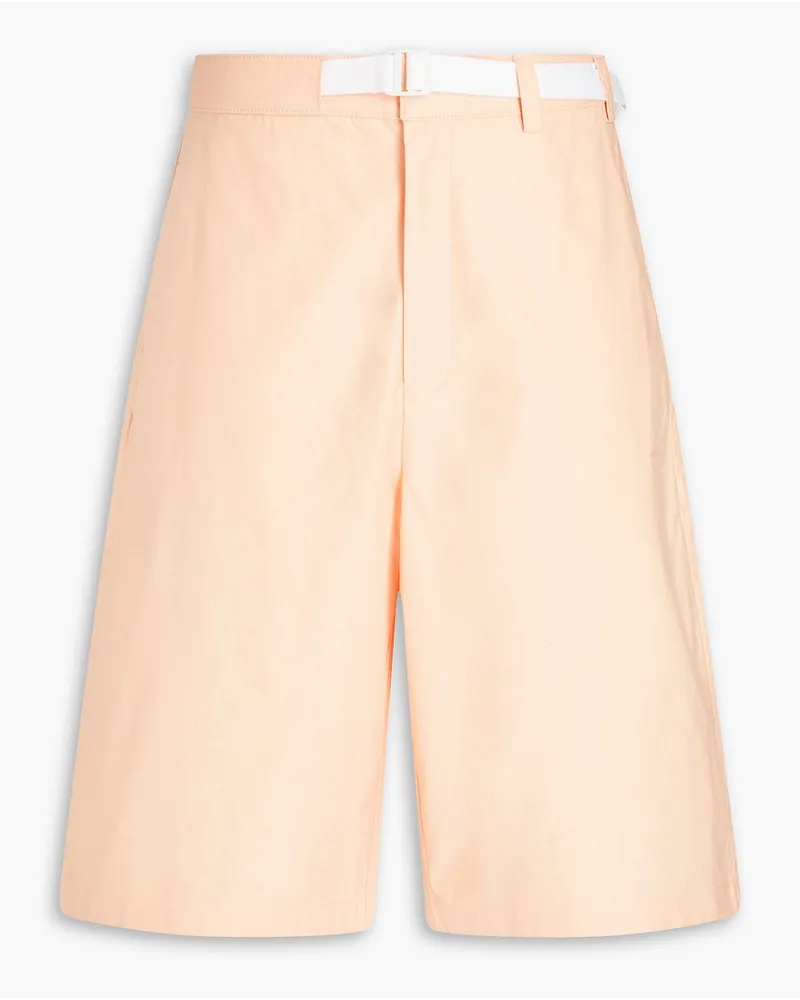 Kitsuné Belted cotton-twill shorts - Orange Orange