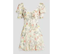 Alice Olivia - Kristie floral-print broderie anglaise chiffon mini dress - Multicolor