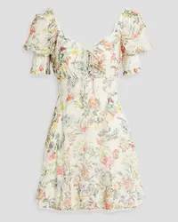 Alice + Olivia Alice Olivia - Kristie floral-print broderie anglaise chiffon mini dress - Multicolor Multicolor