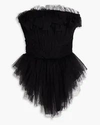 Philosophy Di Lorenzo Serafini Strapless ruffled tulle bustier top - Black Black