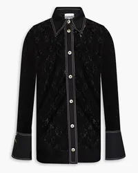 Ganni Crocheted lace shirt - Black Black