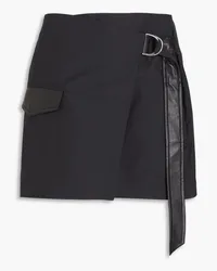 Nanushka Cotton-poplin mini wrap skirt - Black Black