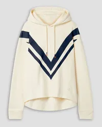 Tory Sport Oversized printed French cotton-fleece hoodie - White White