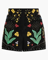 Valentino Garavani Embellished suede shorts - Black Black