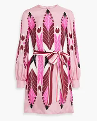 Valentino Garavani Printed silk-twill mini dress - Pink Pink